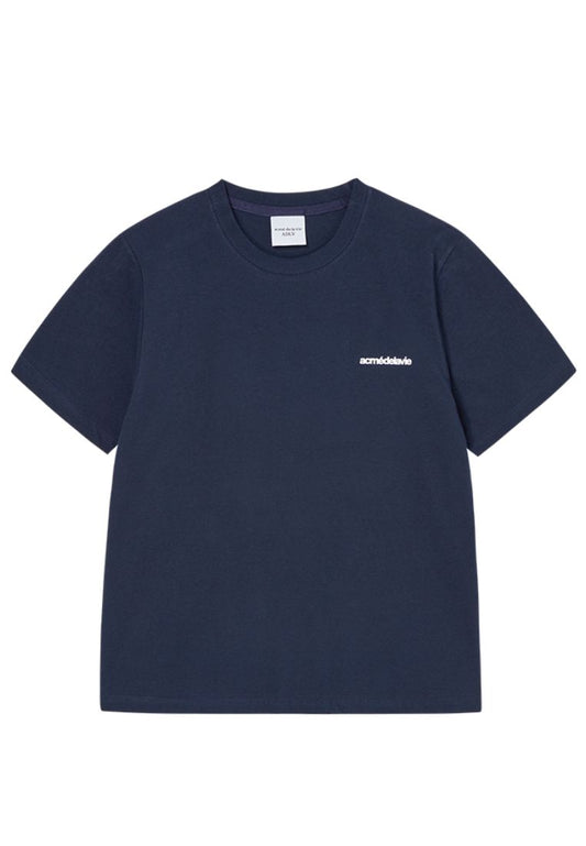 French Rabbit Silhouette Woman Short Sleeve T-Shirt Dark Navy