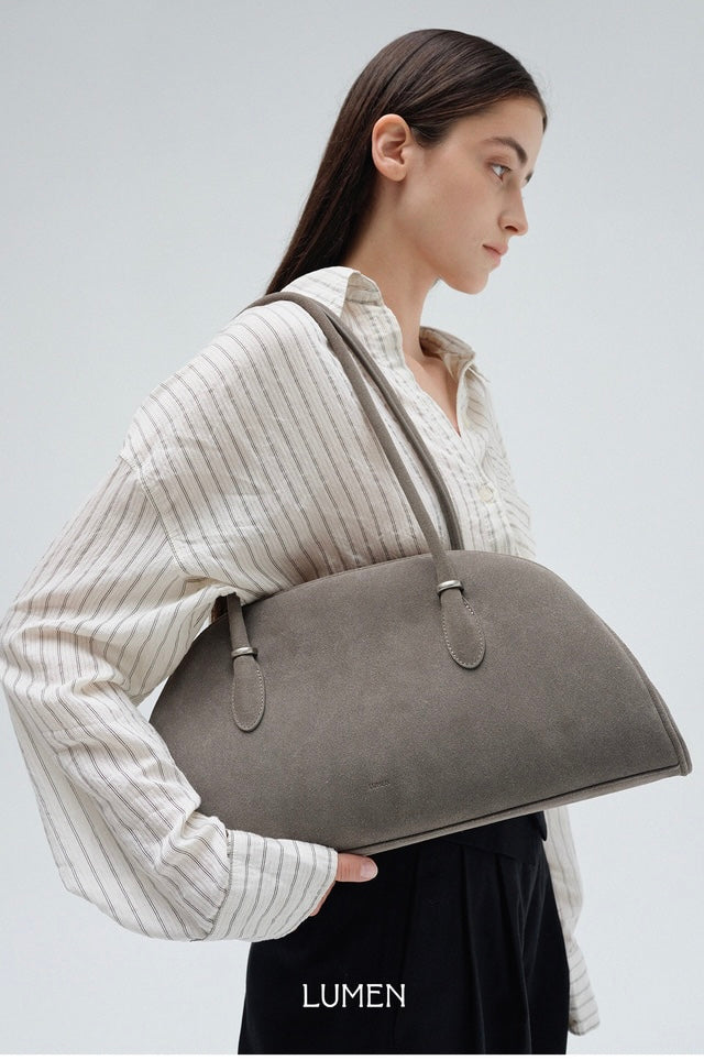 ANNEAU FRAME BAG suede grey