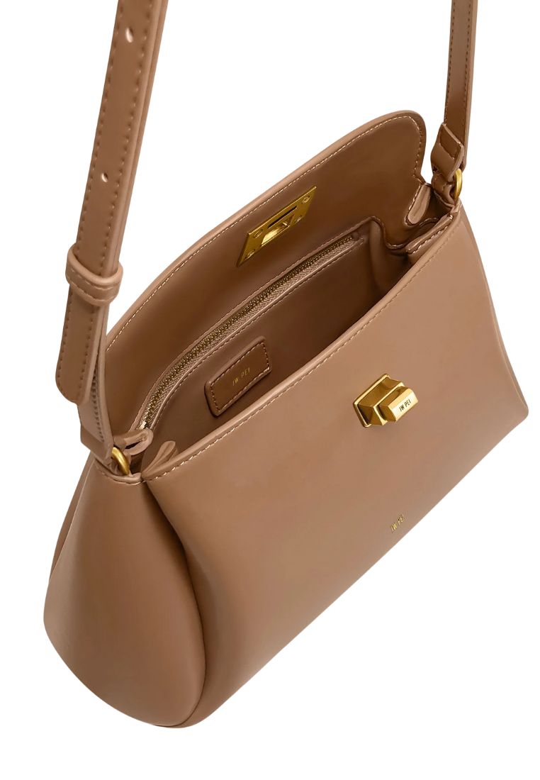Greta Twist-Lock Shoulder Bag - Brown