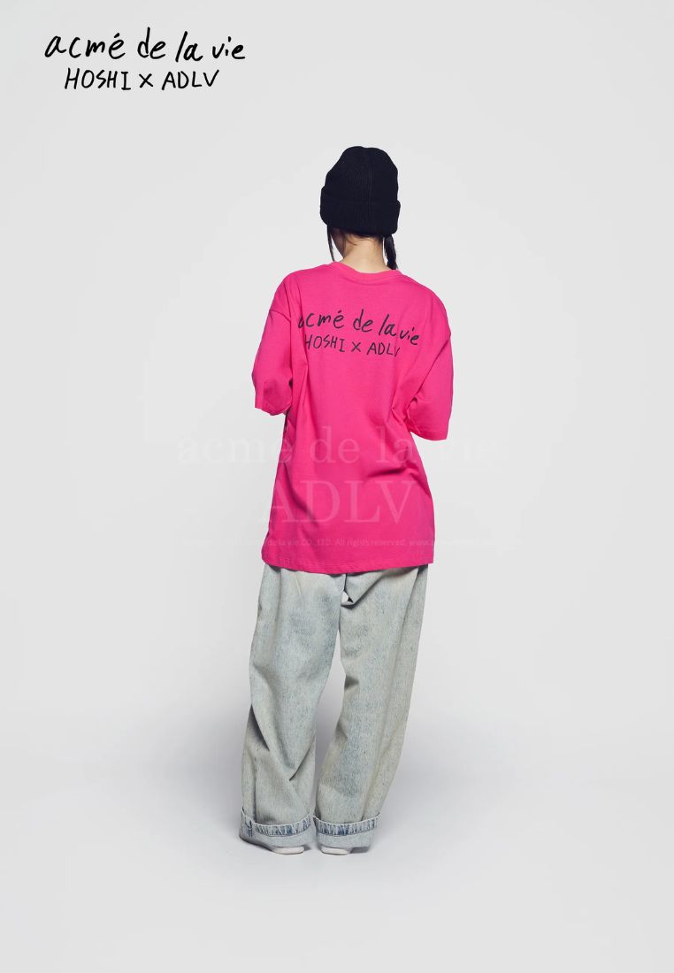 HOSHI X ADLV WAPPEN Short Sleeve T-Shirt Pink
