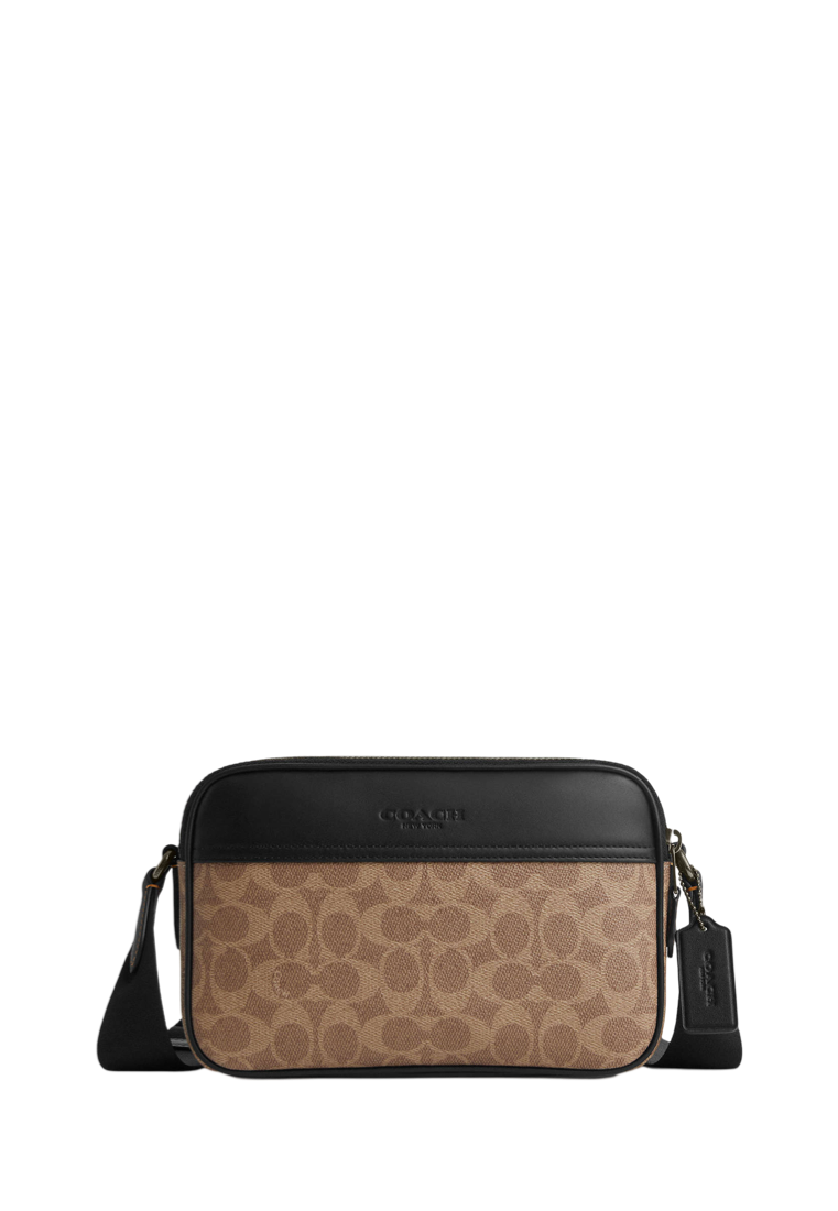 Graham Crossbody Bag In Signature Canvas Tan Black