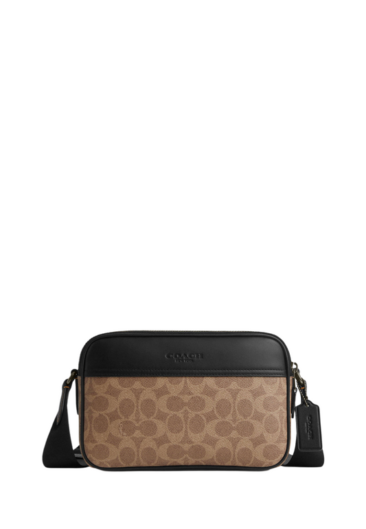 Graham Crossbody Bag In Signature Canvas Tan Black