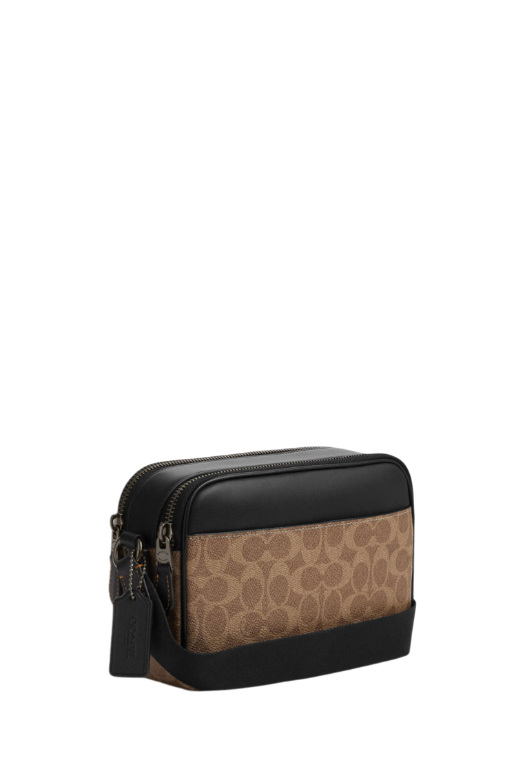 Graham Crossbody Bag In Signature Canvas Tan Black
