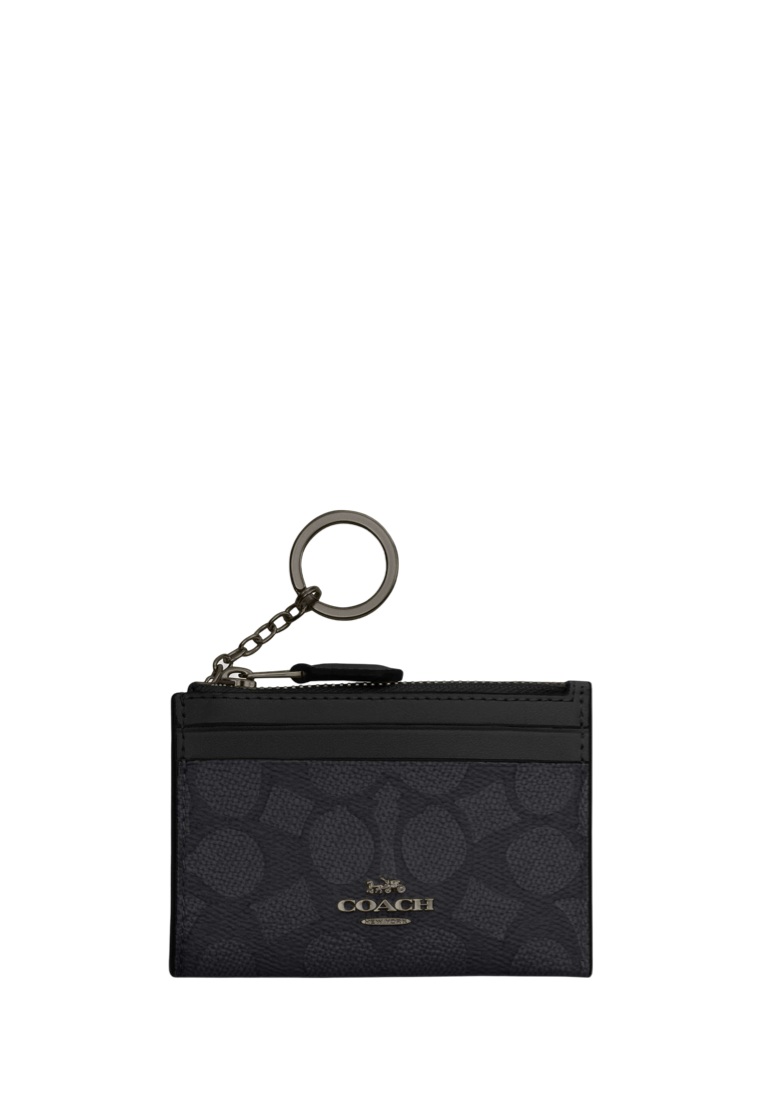 Mini Skinny Id Case In Signature Canvas Charcoal Black