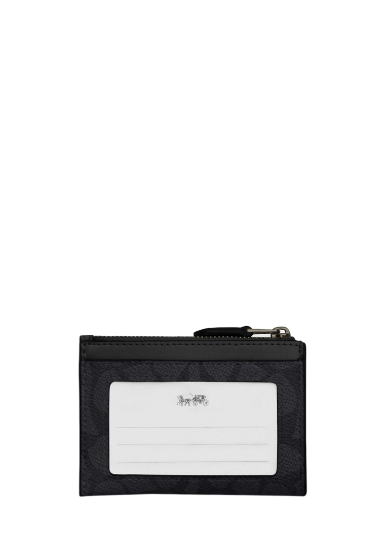 Mini Skinny Id Case In Signature Canvas Charcoal Black
