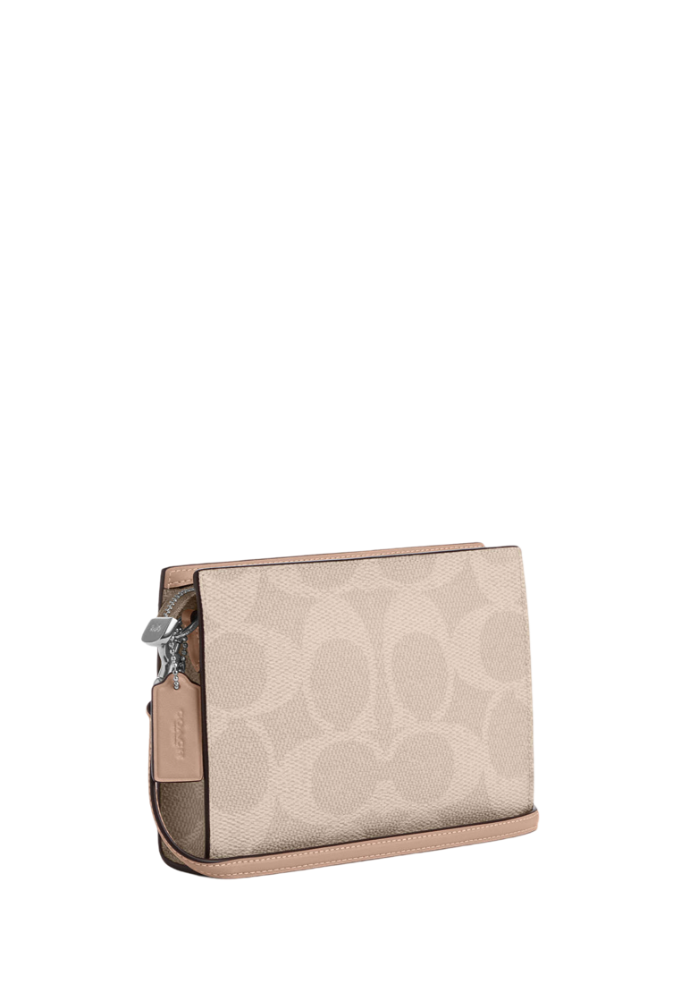 Slim Crossbody Bag In Signature Canvas Silver Sand Taupe