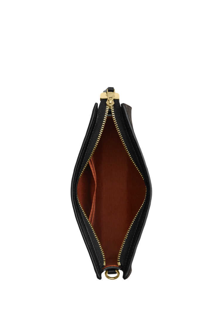 Slim Crossbody Bag In Signature Canvas Gold Walnut Black