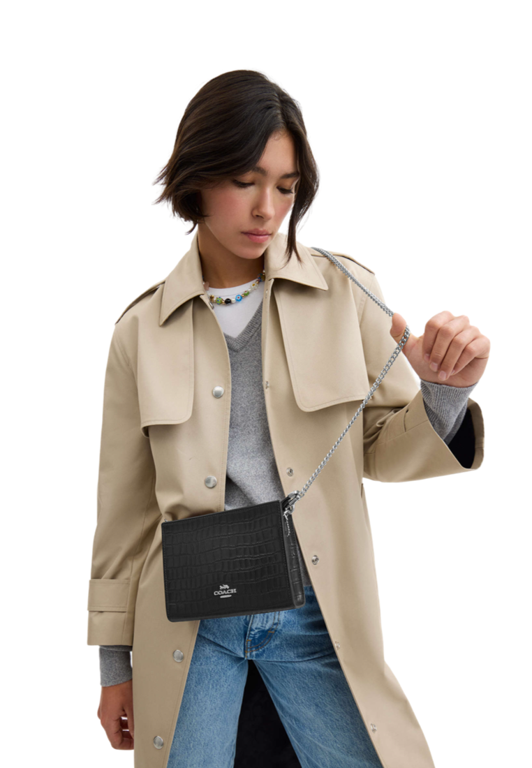 Slim Crossbody Silver Black