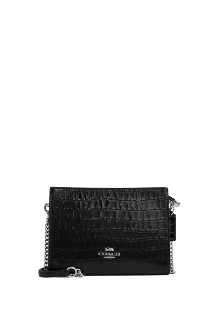 Slim Crossbody Bag Silver Black