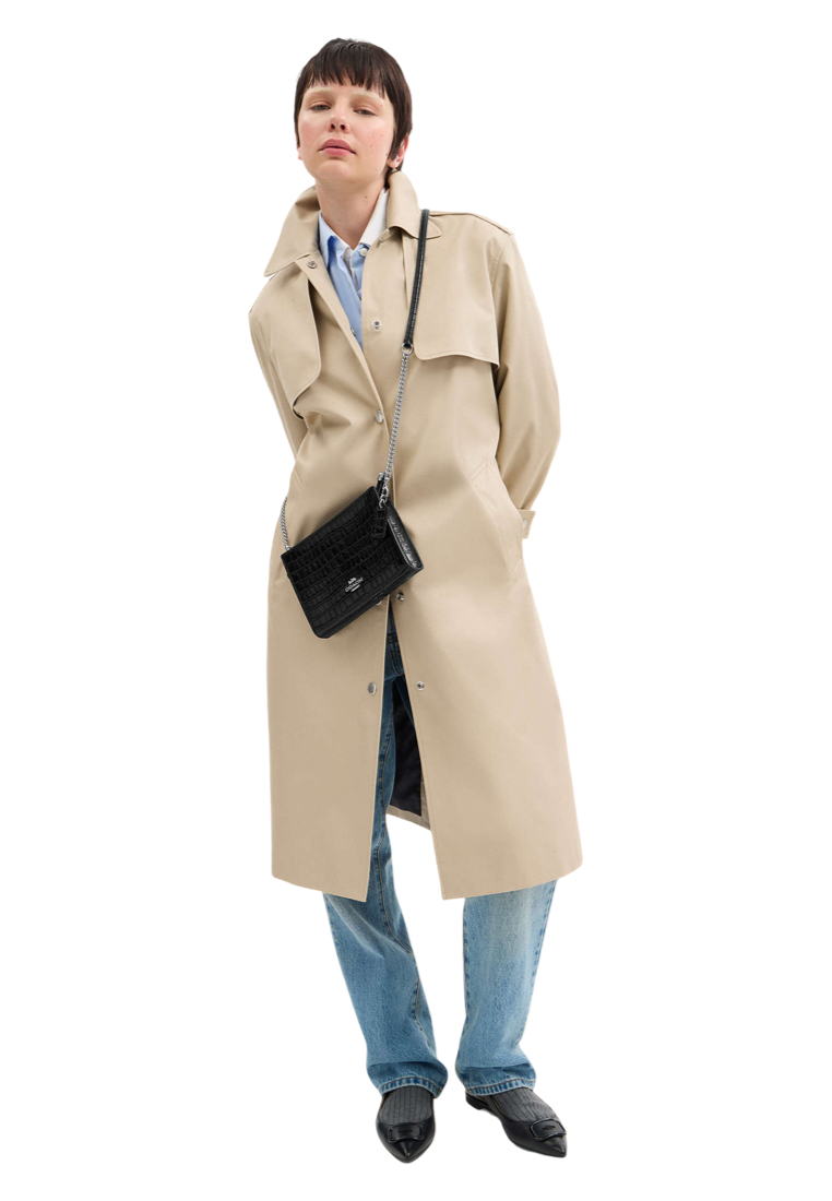 Slim Crossbody Bag Silver Black