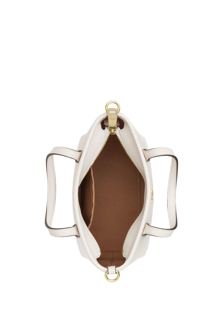 City Mini Tote Bag In Signature Canvas Gold White Chalk