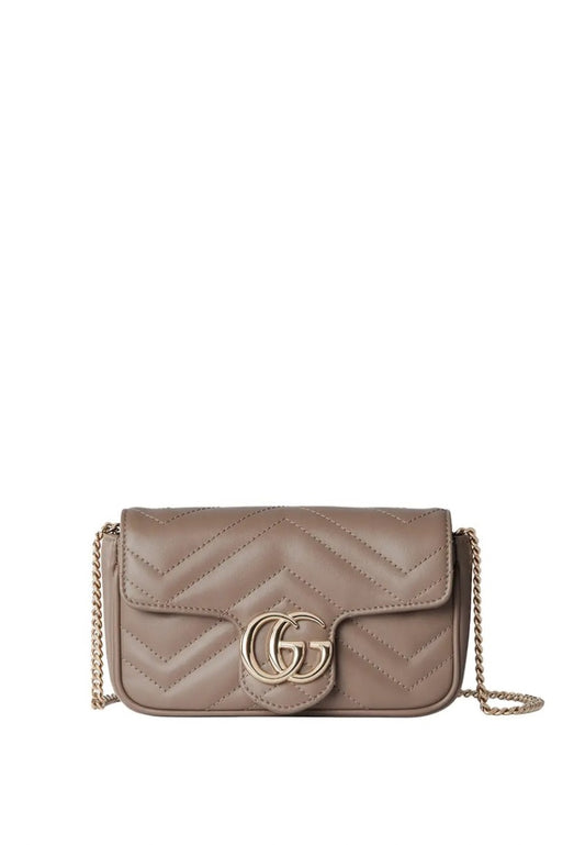GG Marmont Super Mini Shoulder Bag Taupe