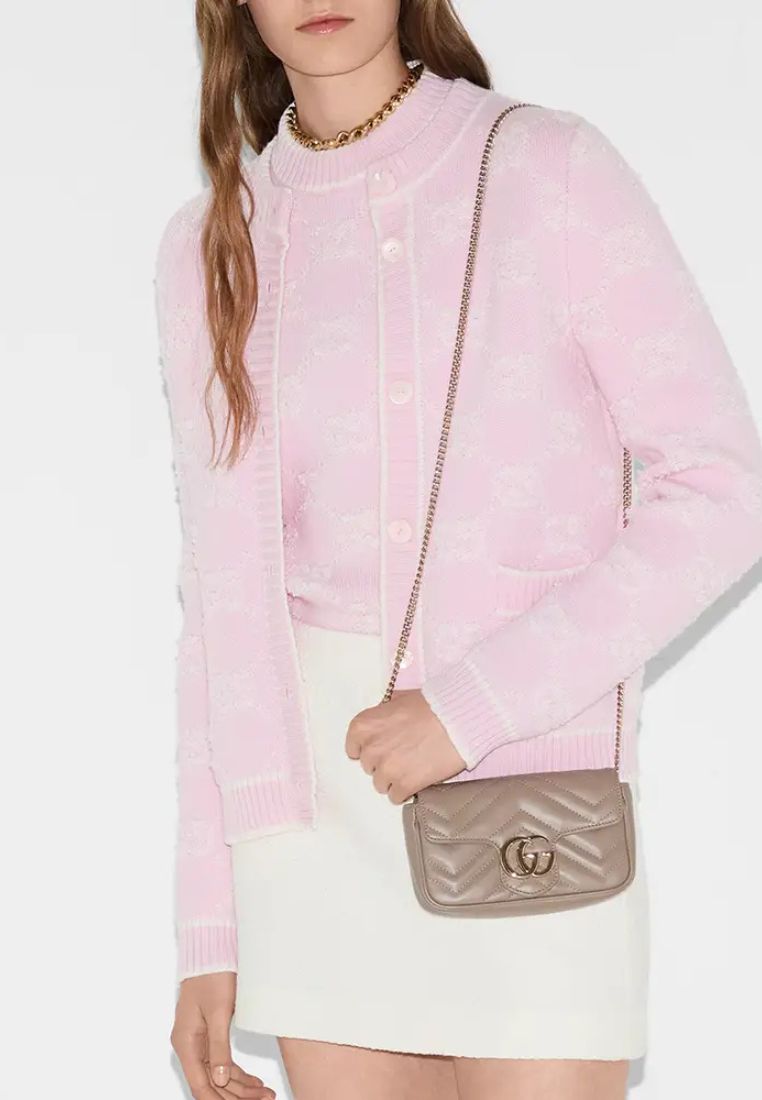 GG Marmont Super Mini Shoulder Bag Taupe