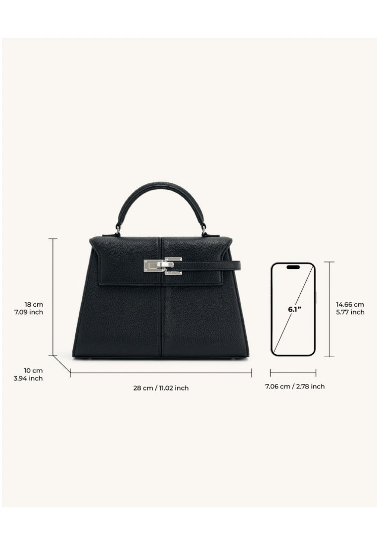Elise Large Top Handle Bag - Black