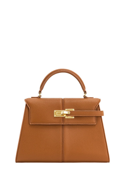 Elise Large Top Handle Bag - Brown