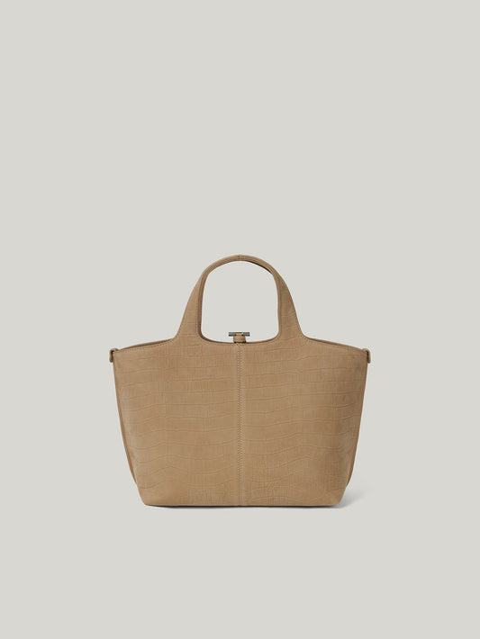 PANIER TOTE BAG nubuck pattern sand