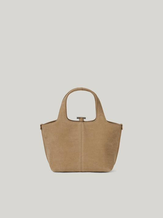 PANIER PETIT BAG nubuck pattern sand