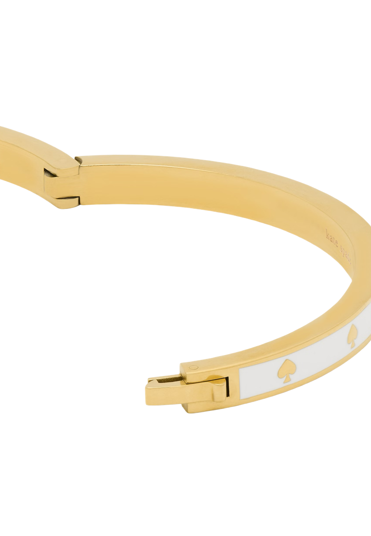 Spot The Spade Enamel Hinged Bangle White