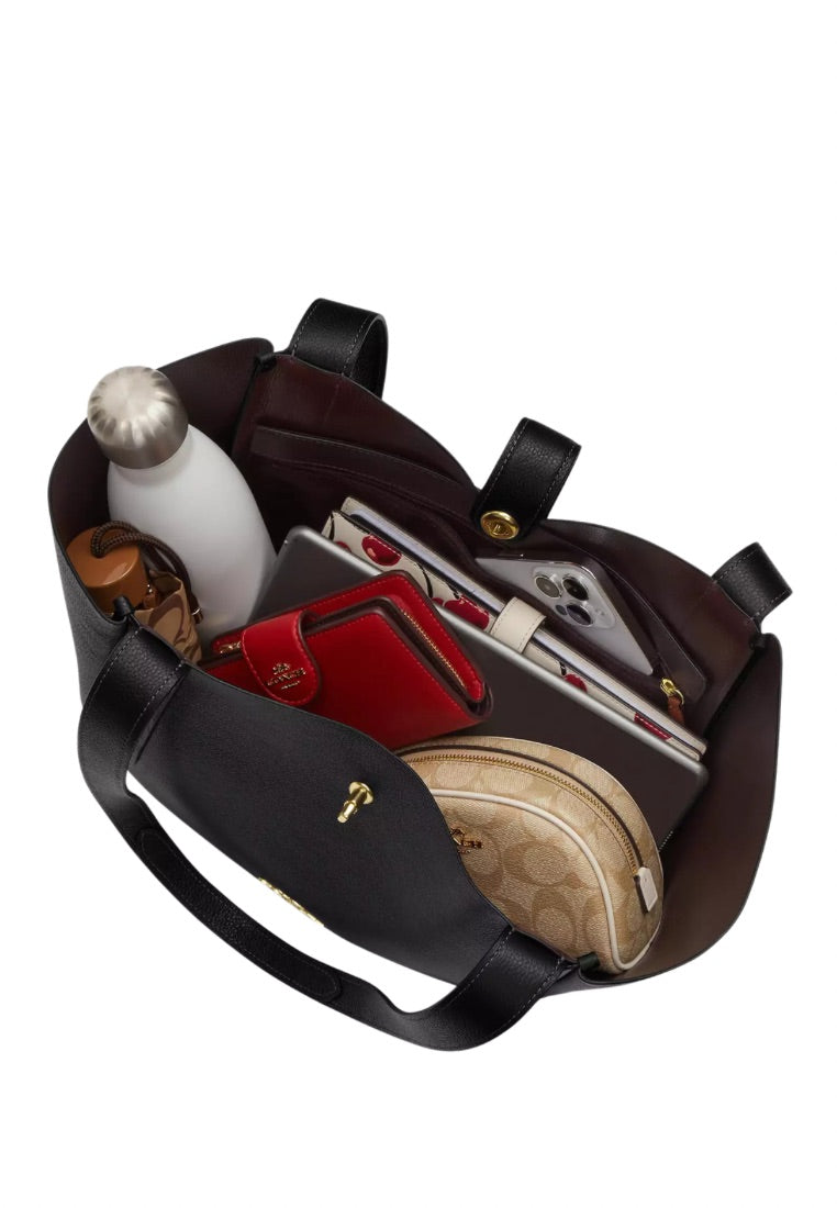 Hadley Turnlock Tote Bag Gold Black