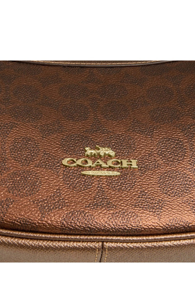 Aria Shoulder Bag In Signature Canvas Brown Copper