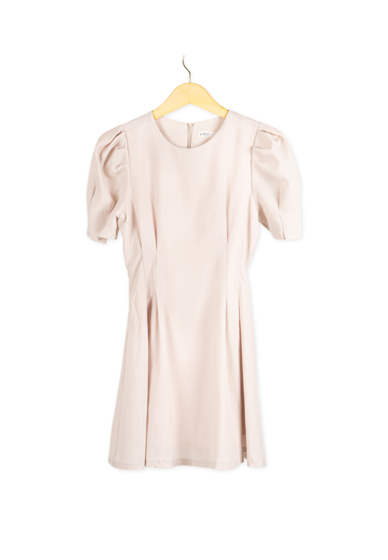 Cream Puff Sleeve Dress