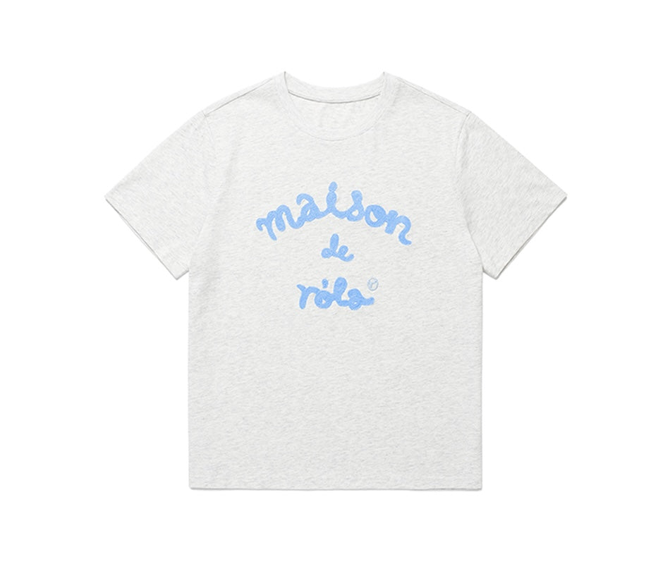 Maison De Rola Embroidery T-Shirt Melange Gray