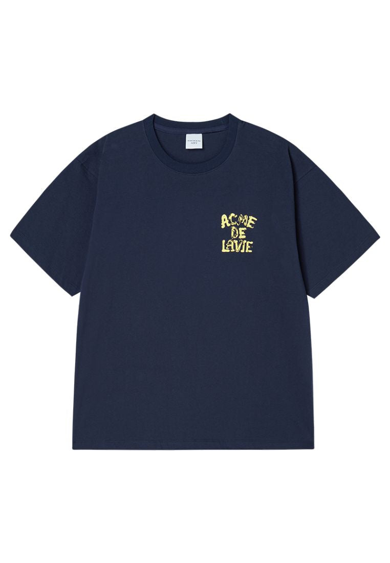 Ink Stamp Logo Short Sleeve T-Shirt Dark Navy