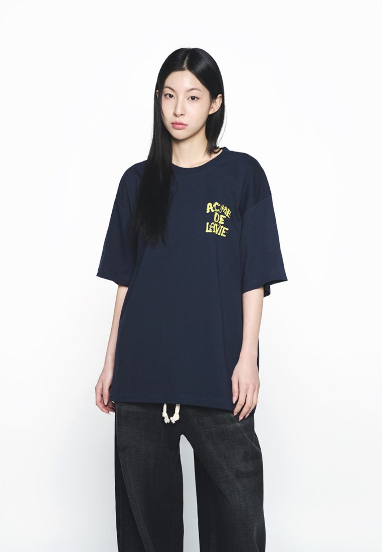 Ink Stamp Logo Short Sleeve T-Shirt Dark Navy