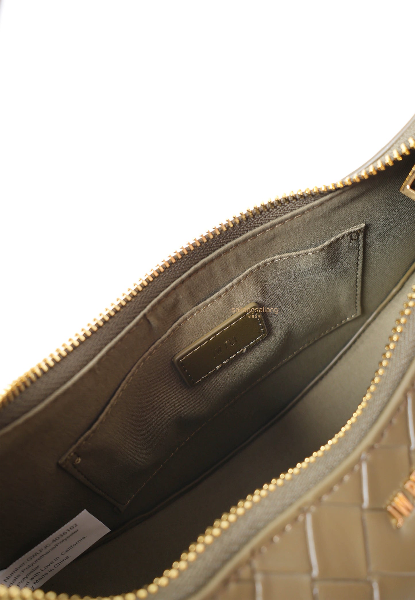 Sharon Woven Texture Crossbody Bag - Olive Green