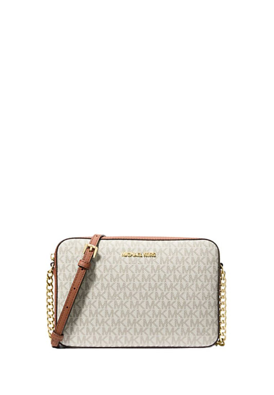 Jet Set Large Printed Logo Crossbody Bag Vanilla