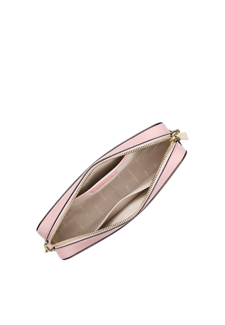 Jet Set Large Saffiano Leather Crossbody Bag Powder Blush