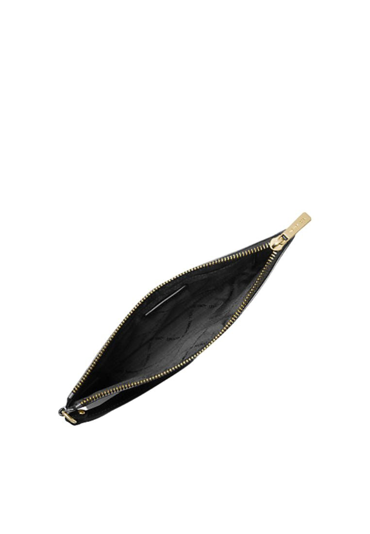 Jet Set Travel Large Pebbled Leather Pouch Black