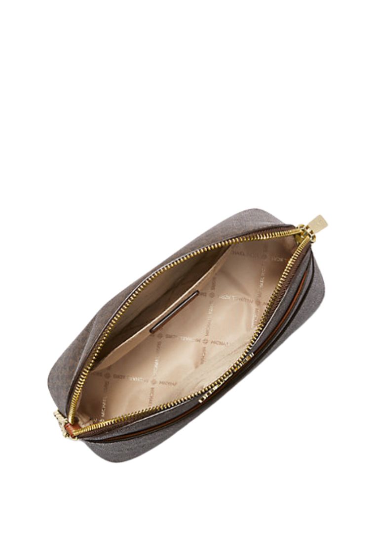 Jet Set Travel Medium Logo Dome Crossbody Bag Brown