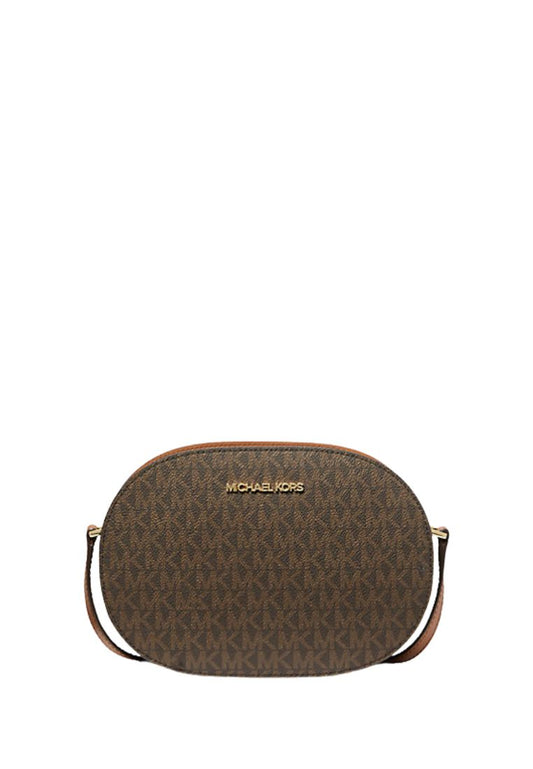 Jet Set Travel Medium Signature Logo Crossbody Bag Brown