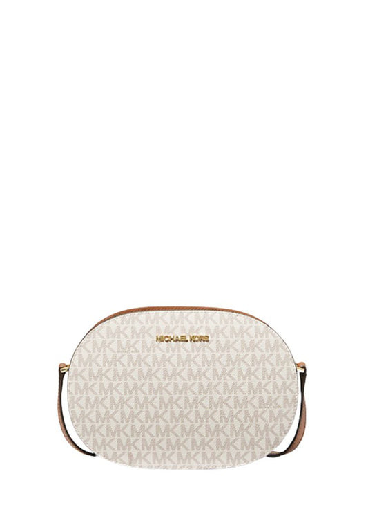 Jet Set Travel Medium Signature Logo Crossbody Bag Vanilla