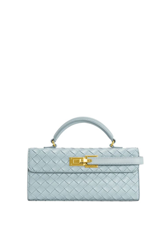 Keyla Weave Texture Top Handle Bag - Blue