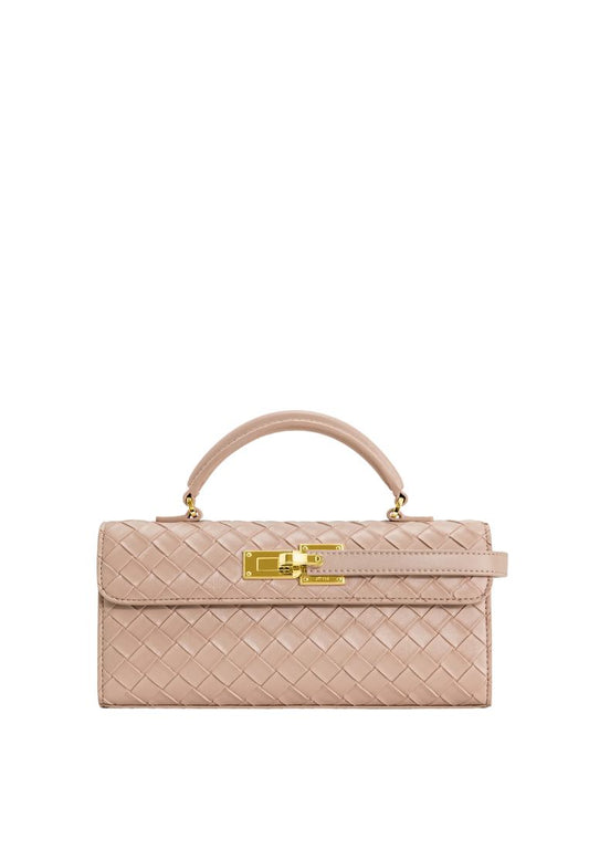 Keyla Weave Texture Top Handle Bag - Pink