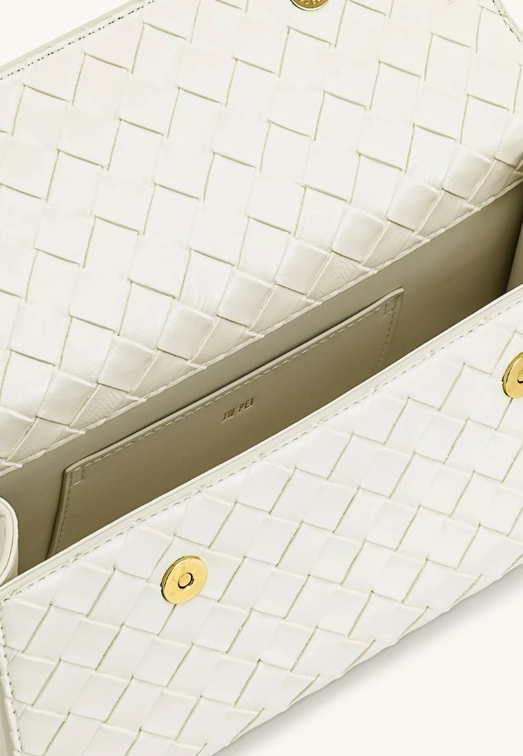 Keyla Weave Texture Top Handle Bag - White