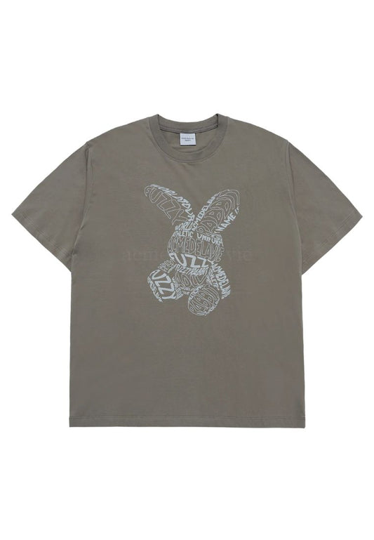LETTERING RABBIT Short Sleeve T-Shirt Light Cocoa
