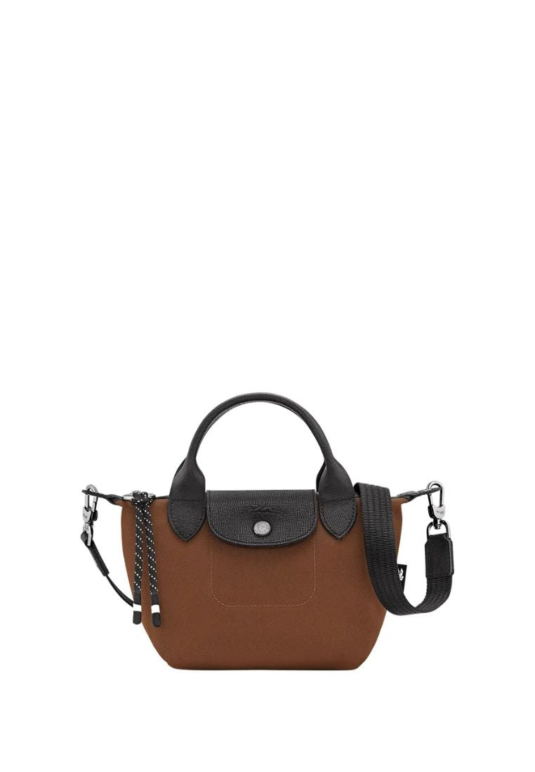 Le Pliage Energy Extra Small Top Handle Bag Chocolate with Detachable Strap