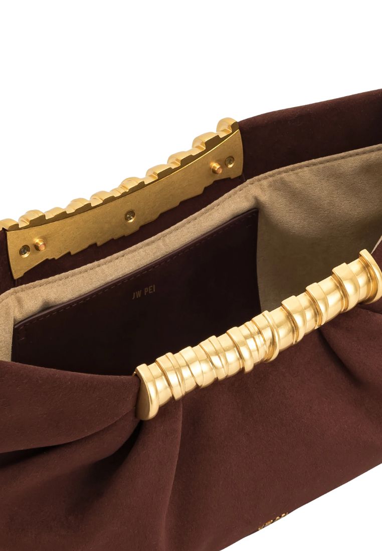 Leia Pleated Clutch - Dark Brown