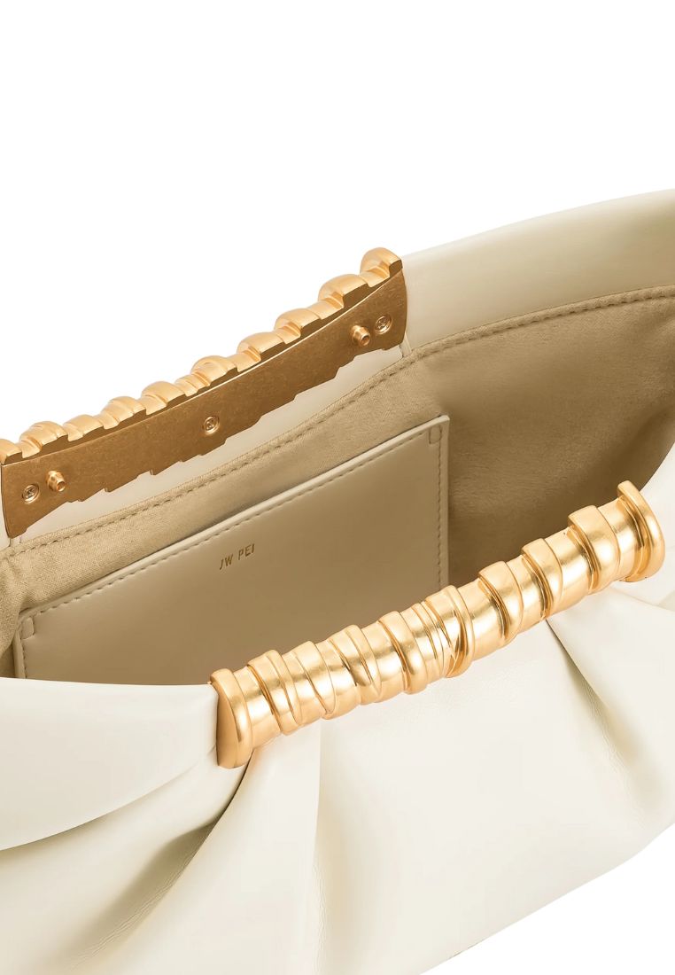 Leia Pleated Clutch - White