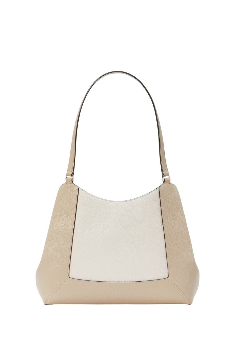 Lena Colorblock Large Triple Compartment Shoulder Bag Light Sand Multi