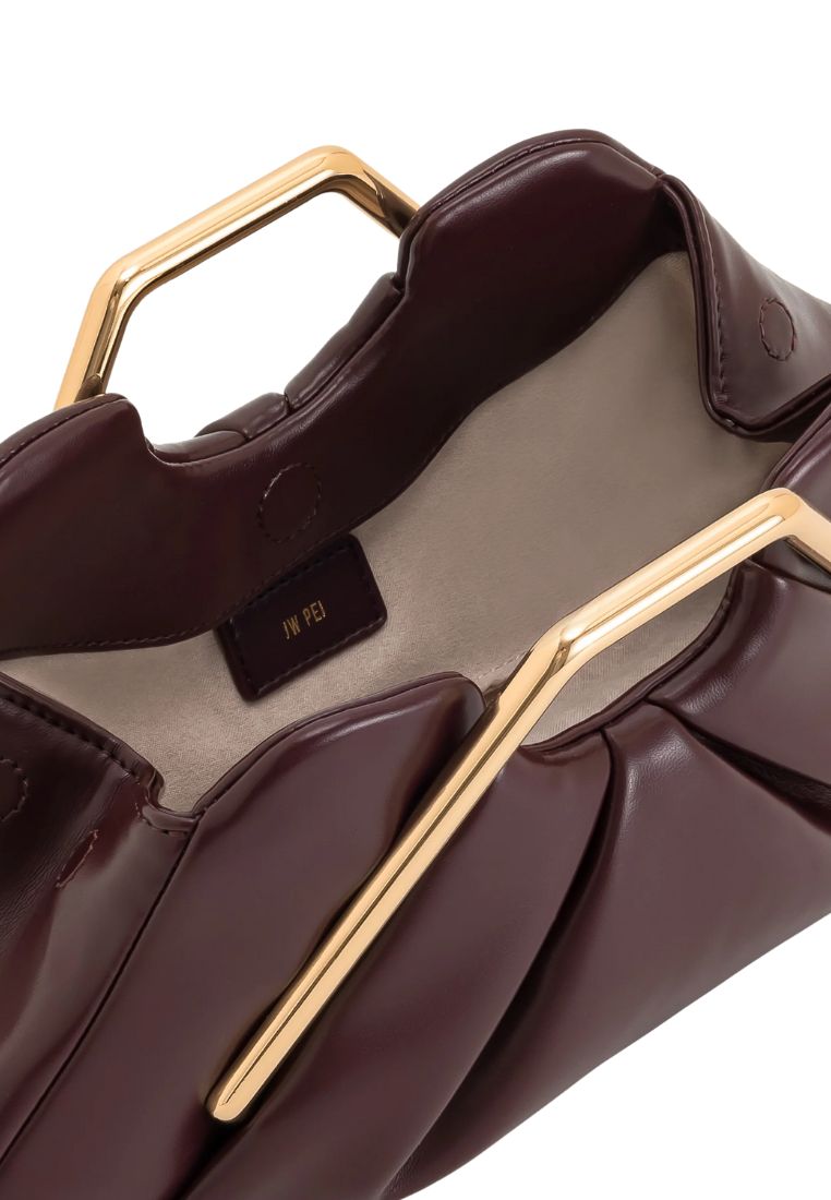 Lila Metal Frame Clutch - Burgundy