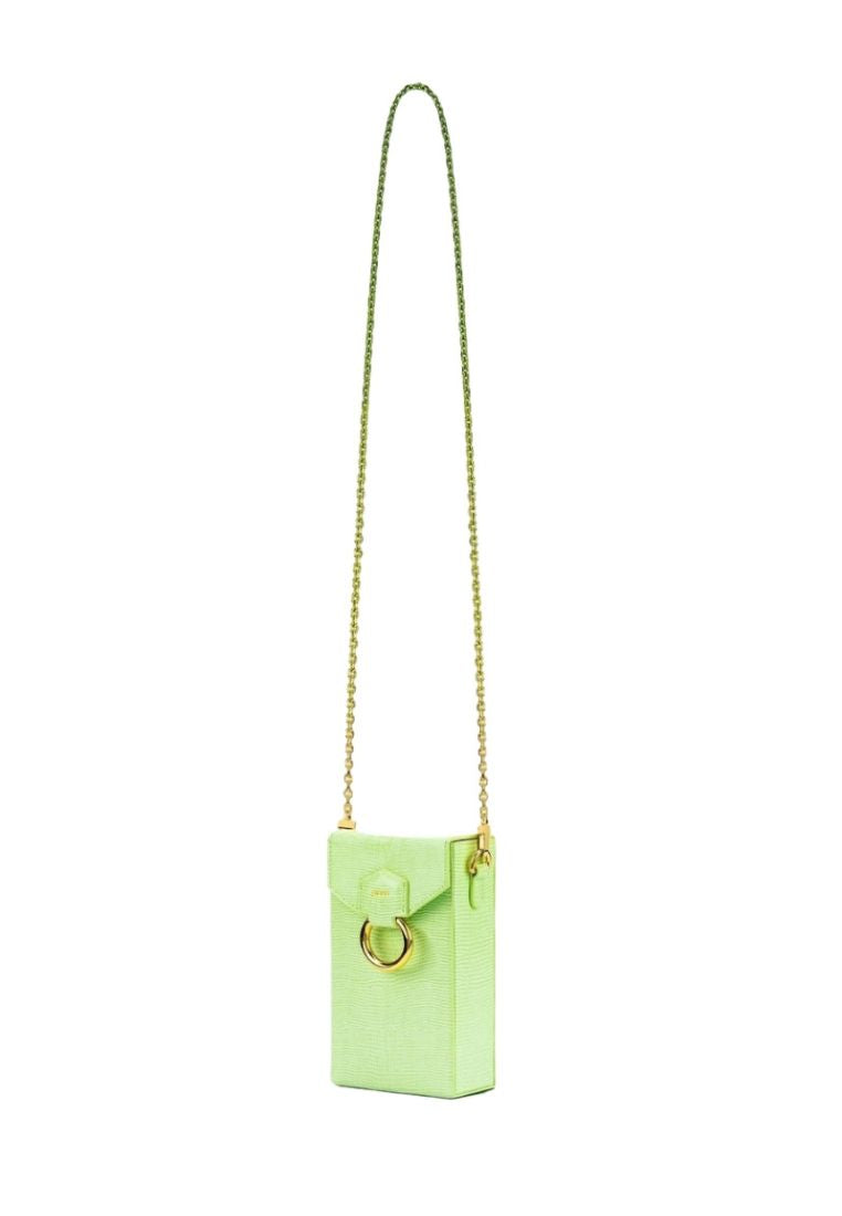 Lola Gradient Chain Phone Case - Lime Green Lizard