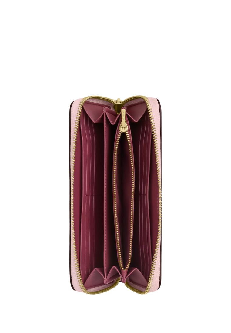 Long Zip Around Wallet In Signature Canvas Gold Powder Pink