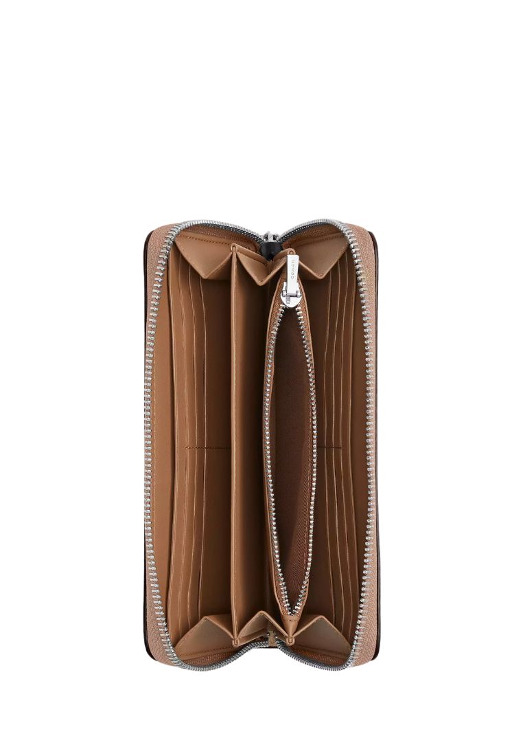 Long Zip Around Wallet In Signature Canvas Silver Sand Taupe