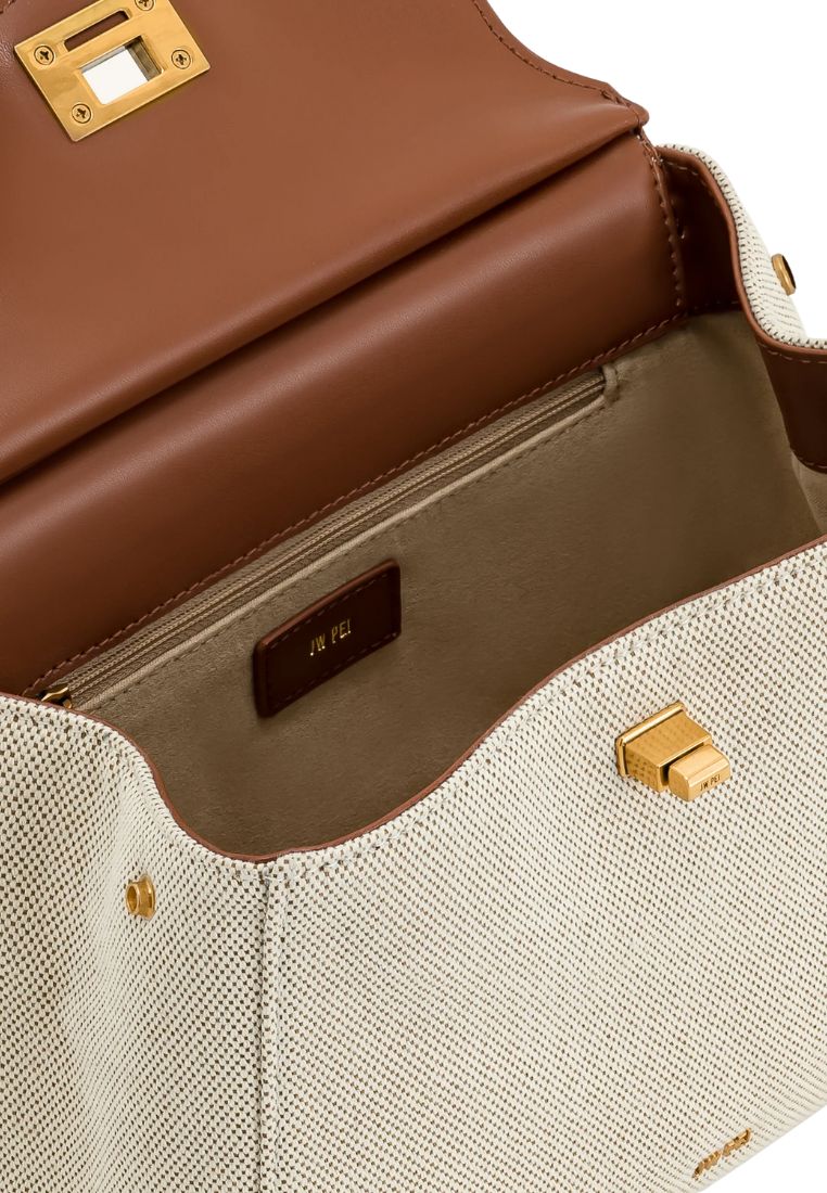 Lucia Classic Top Handbag - Brown Canvas