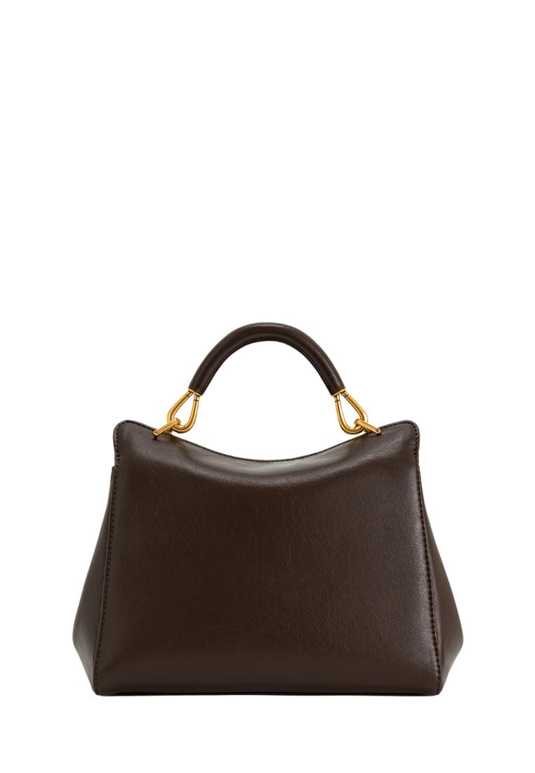 Lucia Classic Top Handbag - Dark Brown