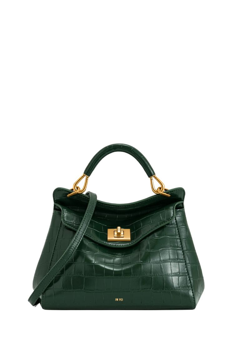 Lucia Classic Top Handbag - Green Croc